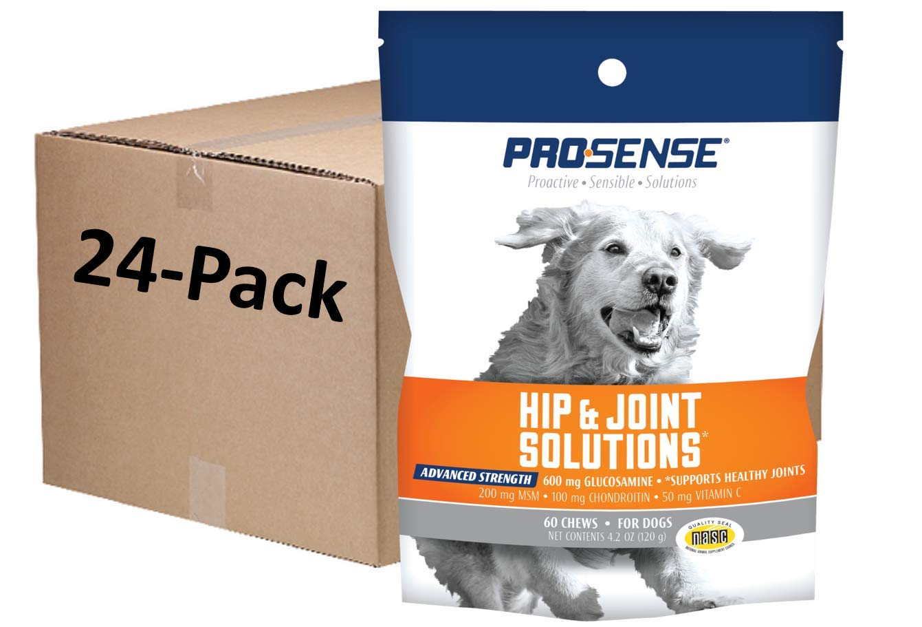 Pro-Sense ProSense Hip and Joint Solutions 60 Count, for Dogs, Advanced Strength Glucosamine Chews (1 CASE of 24 Individual Pack