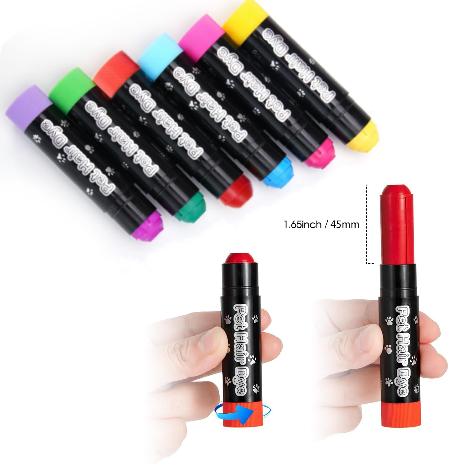 Pack Of 6 Dog Hair Color Dye Temporary Non-Toxic Washable Pet Safe Paint For Dogs Cats Animals