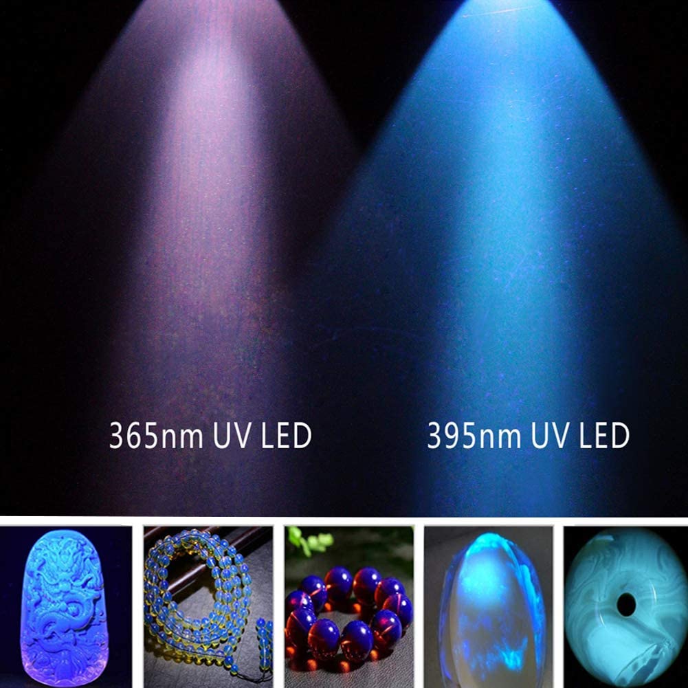 UniqueFire 1408 UV Flashlight, 365nm Black Light with 3 LEDs - Ideal for Pet Urine Detection, Antiques, Scorpion Search, and More