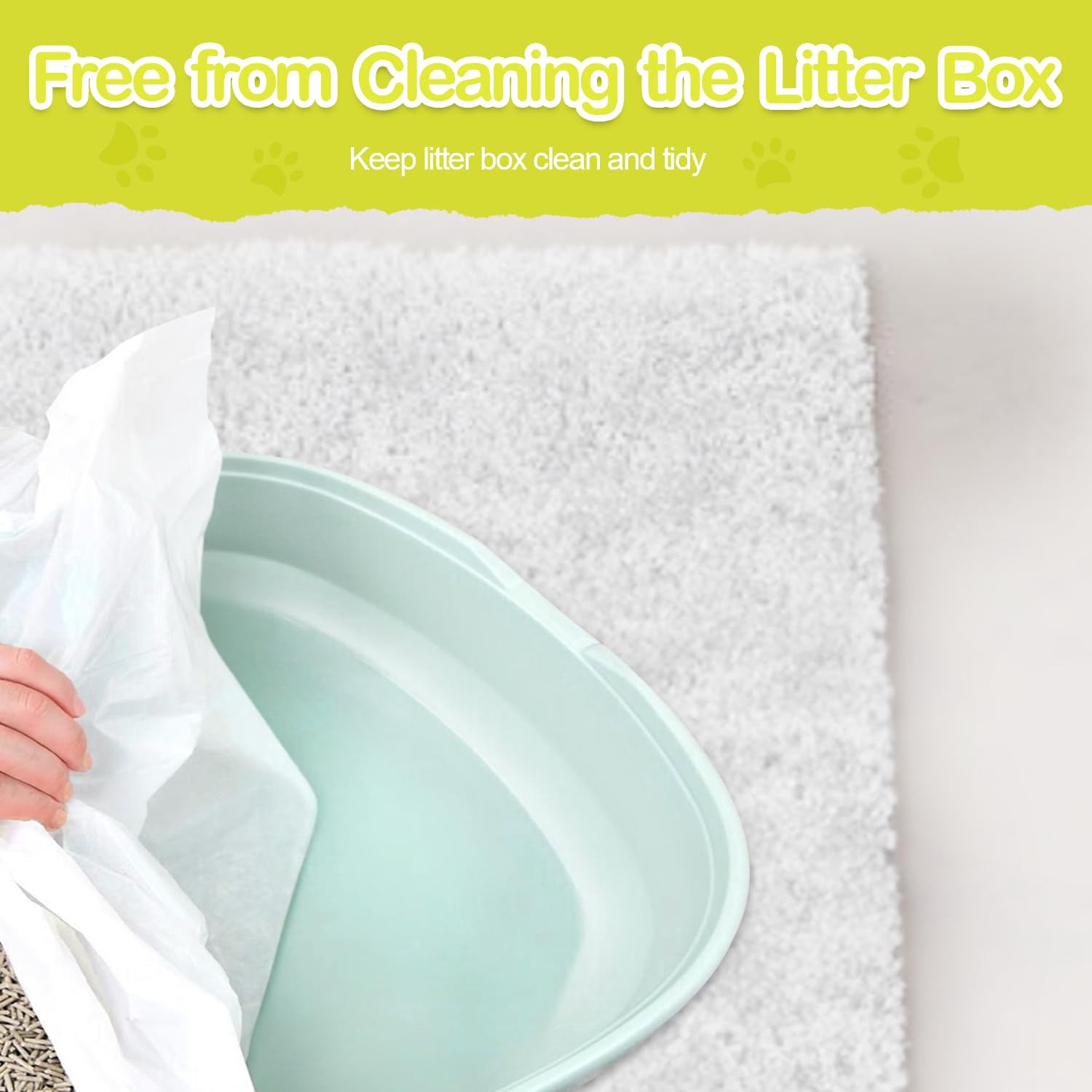 Xuepett 24 Pack Jumbo Cat Litter Box Liners, Tear Resistant Heavy Duty Cat Litter Bags With Drawstring, Pre-Separated For Easy A