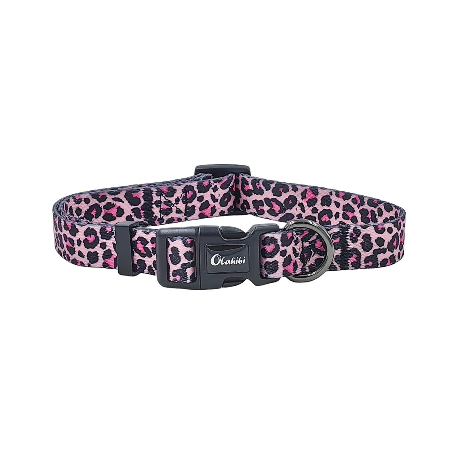 Olahibi Dog Collar Leash Set, Leopard Pattern, Polyester Material, Adjustable Collar And 5Ft Matching Leash, For Puppy Dogs.(Xs,