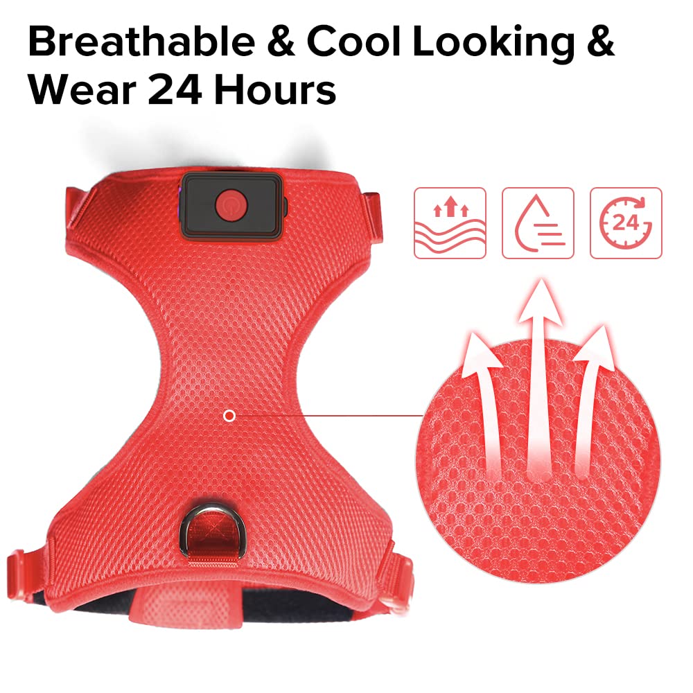 DOMIGLOW Light Up Dog Harness - Rechargeable LED Dog Vest, No-Pull Glowing Safety Pet Harness Lights for Night Walking & Camping