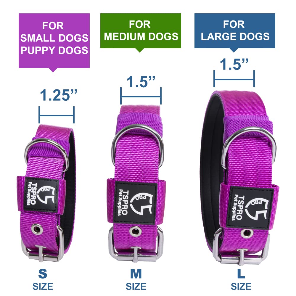 Tspro Tactical Dog Collar Military Grade Strong Dog Collar Thick Dog Collar Heavy Duty Metal Buckle Dog Collar For Small Dogs(Orange-S)