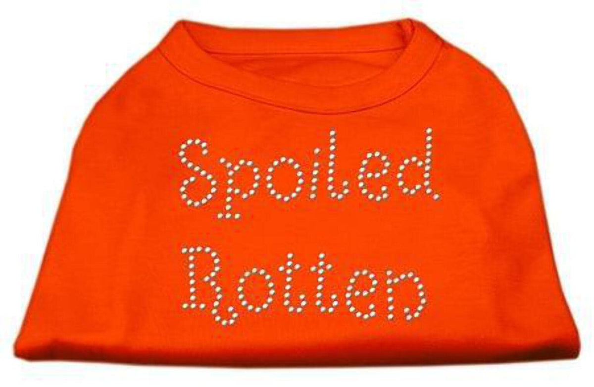 Mirage Pet Products Spoiled Rotten Rhinestone Pet Shirt, X-Small, Orange