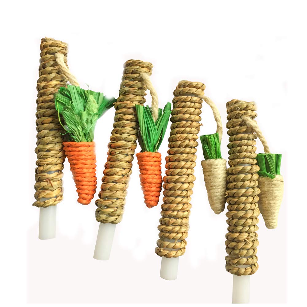 Hamiledyi Seagrass Rabbit Chew Toy - 10.6 Climbing Tree for Bunnies, Guinea Pigs, Squirrels & Small Pets