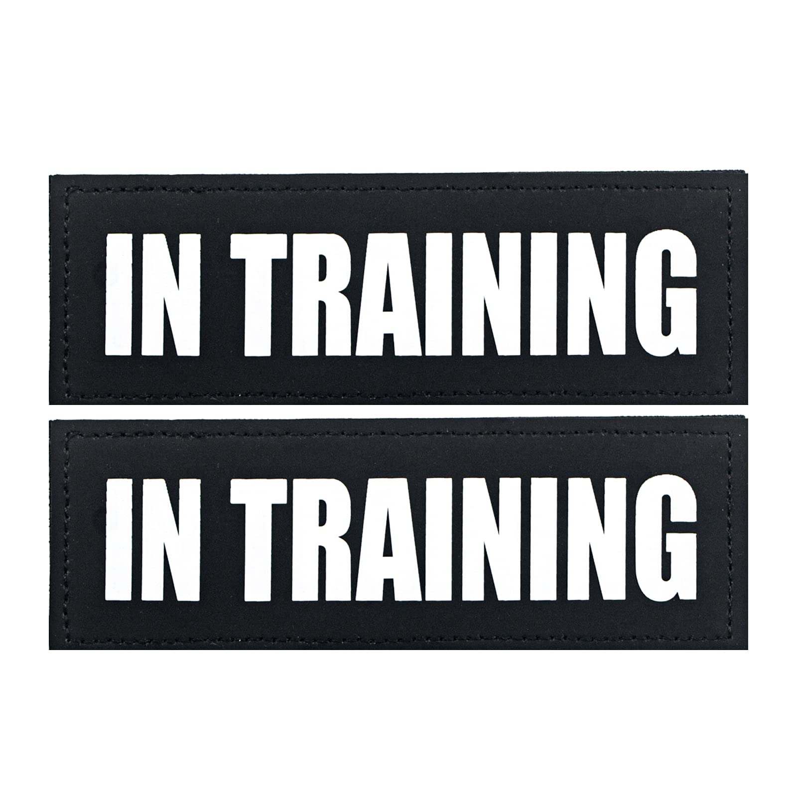 2Pack Service Dog Patches, Removable Vest Patch For Dogs, Dog Harness Patches With Hook Backing, Black, In Training-L