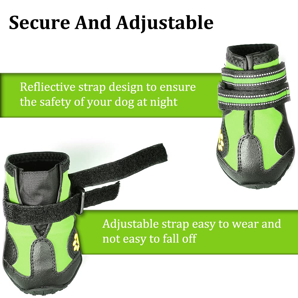 Covertsafe& Dog Boots For Dogs Non-Slip, Waterproof Dog Booties For Outdoor, Dog Shoes For Medium To Large Dogs 4Pcs With Rugged Sole Grey-Green Size 6: (2.9''X2.5'')(L*W) For 52-70 Lbs