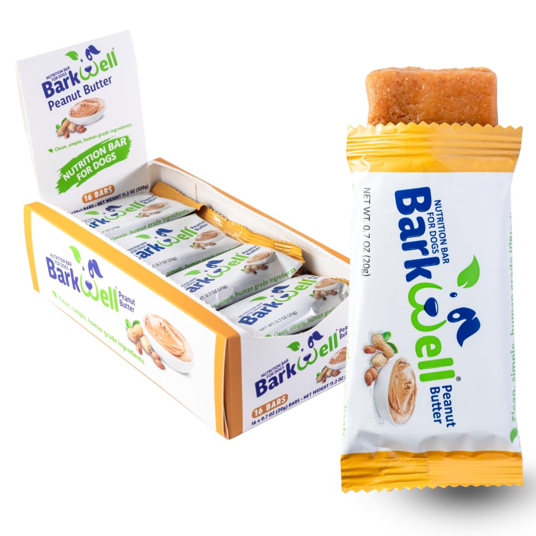 Barkwell Peanut Butter Bars For Dogs, 0.7 Ounce, 16-Pack (Peanut Butter) Dog Treat