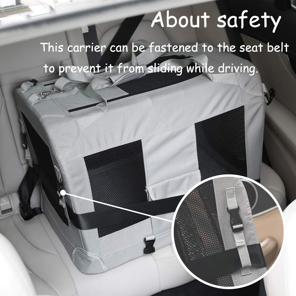 Petseek Extra Large Cat Carrier Soft Sided, Portable Small Dog Carrier for 2 Cats, 24x16.5x16 Car Travel Folding Comfortable Des