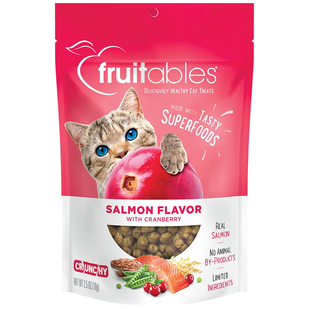 Fruitables Cat Crunchy Treats For Cats - Healthy Low Calorie Packed With Protein - Free Of Wheat, Corn And Soy - Made With Real 