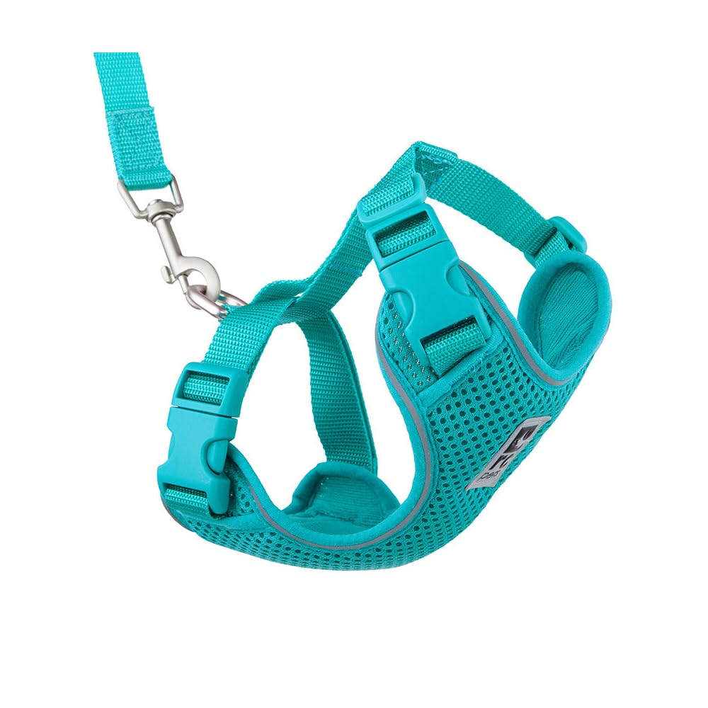 RC Pets Adventure Kitty Harness Includes Adjustable, Airmesh Fabric, 6 Leash and D-Ring Cat Walking Harness | Teal, Small
