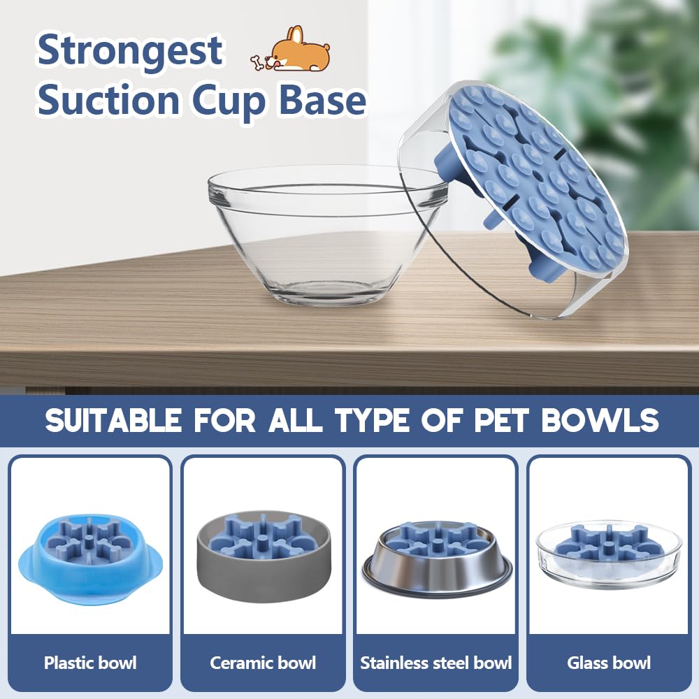 Slow Feeder Dog Bowls Insert, Animire Soft Silicone Anti-Choking Puzzle Slow Feeder, Anti-Slip Slow Down Eating Feeder Insert, C