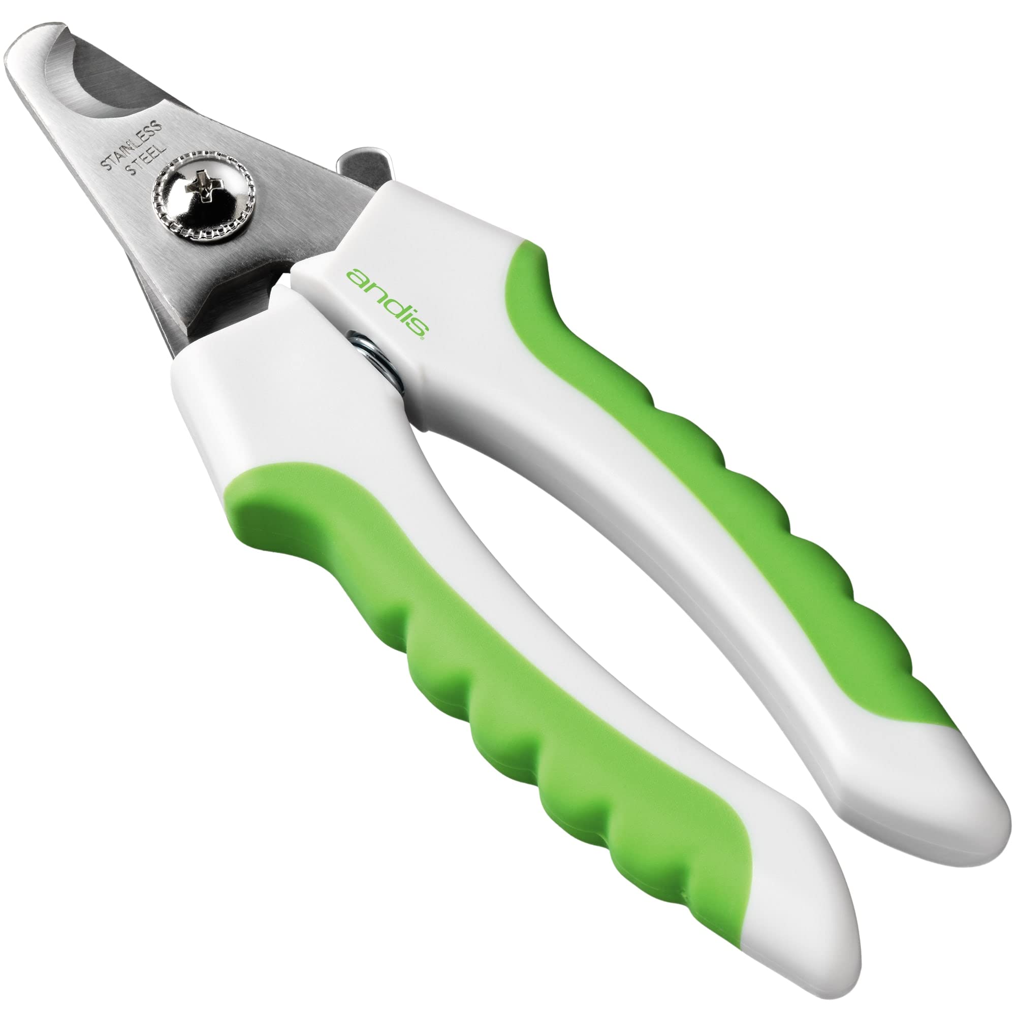 Andis 65700 Animal Nail Cutter For Small Breeds - Stainless Steel Blades With Sharp Efficiency - Designed For Repeated Use & Recommended By Pet Trainers – Medium Size & White/Green