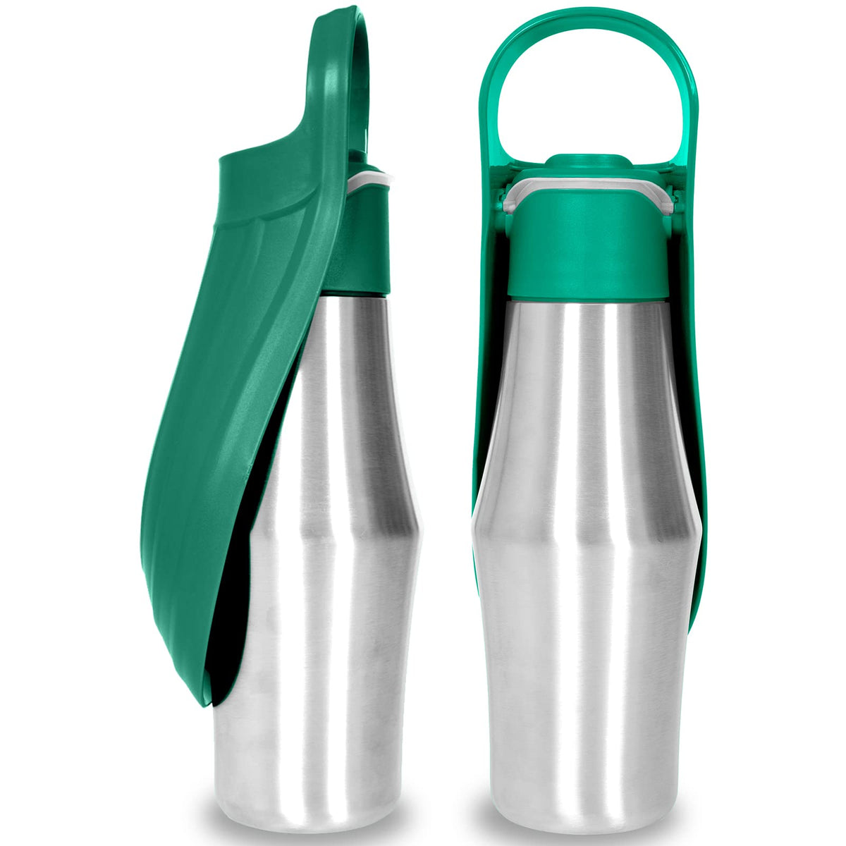 Dog Water Bottle, Portable Dog Water Bottle Dispenser - 27 Oz Stainless Steel Leak-Proof Water Bottle For Dogs On The Go, Perfect For Travel, Walking, Hiking And Outdoor Activities (Green)