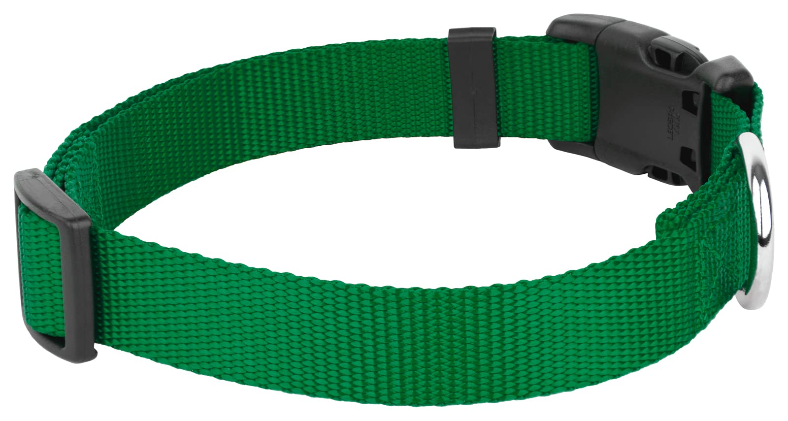 Country Brook Petz - 33 Vibrant Colors - American Made Deluxe Nylon Dog Collar With Buckle (Medium, 3/4 Inch, Christmas Green)