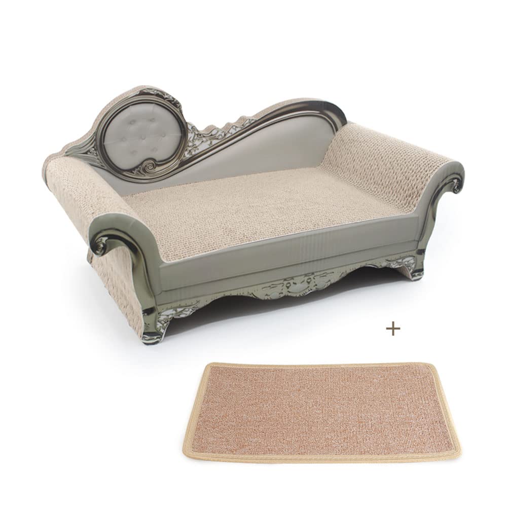 Songway Cat Scratcher Sofa Bed - Corrugated Cardboard Scratching Pad, Luxury Cat Lounge Bed, Furniture Protecter With Textured S