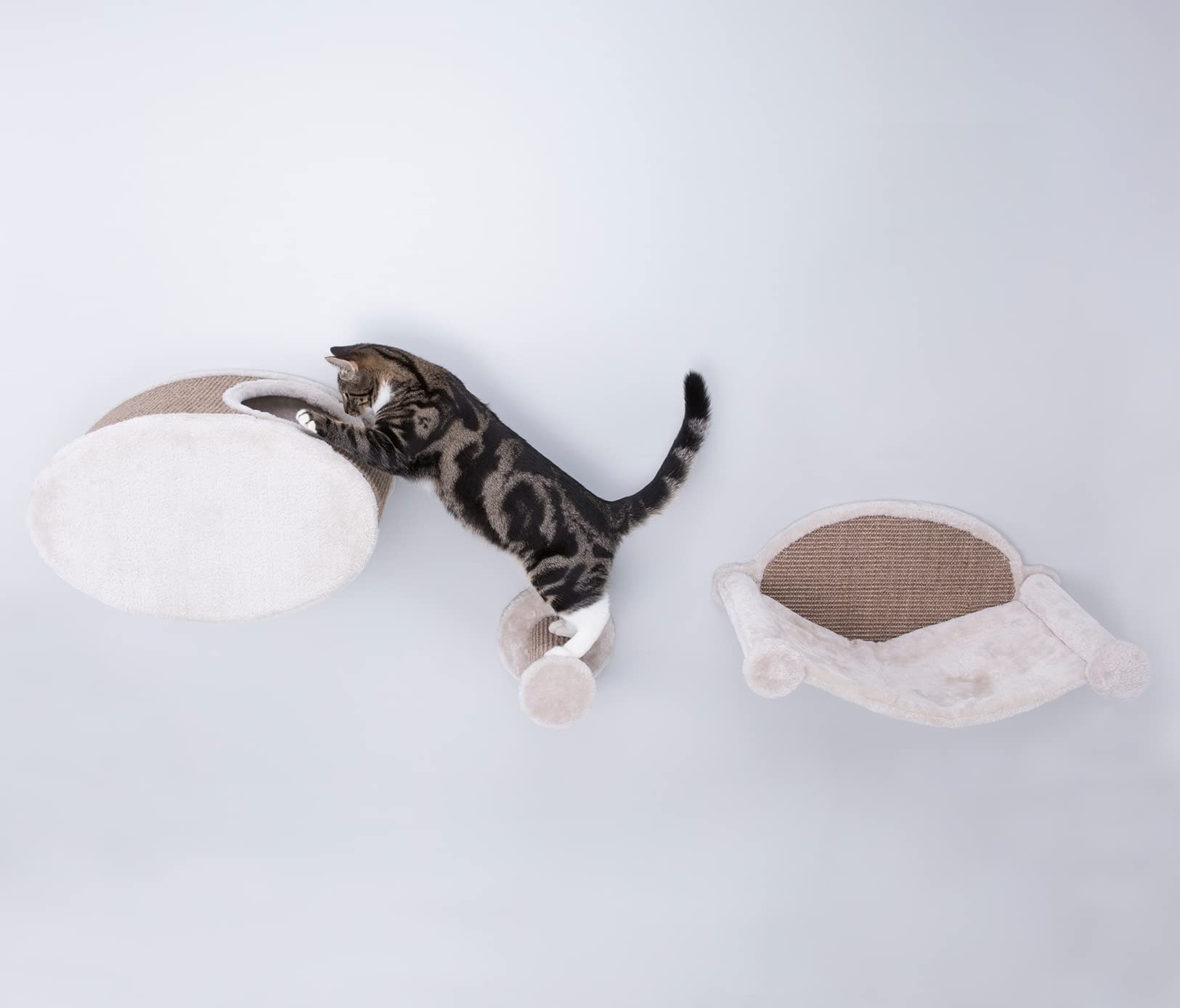 Trixie Liam Wall Mounted 3 Pcs Lounge Set, Hammock, Cave, And Step, Brown, 18.8'' L X 11.0'' W X 11.3'' Th