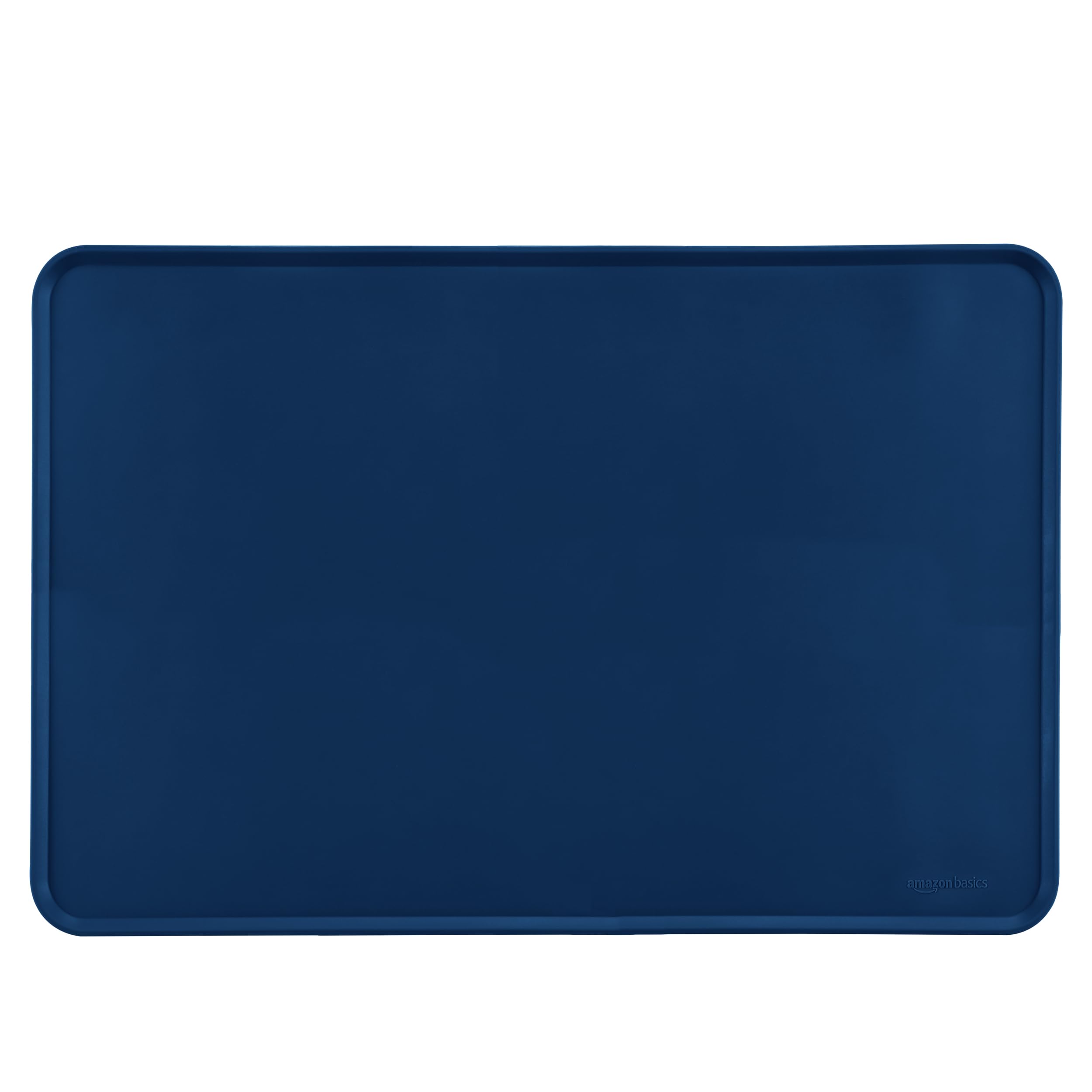 Amazon Basics Waterproof Anti-Slip Silicone Cat & Dog Food Mat, Pet Mats with Raised Edges for Food and Water Bowl to Protect Fl