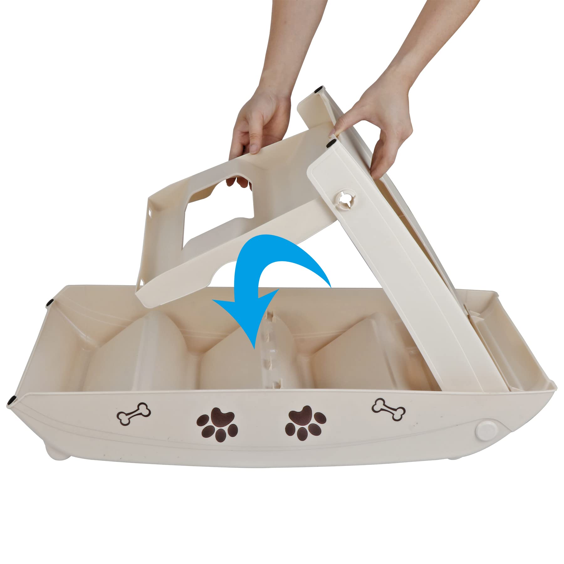 Pet Dog Stairs Steps For High Bed For Small Dogs Washable Carpet Foldable Plastic