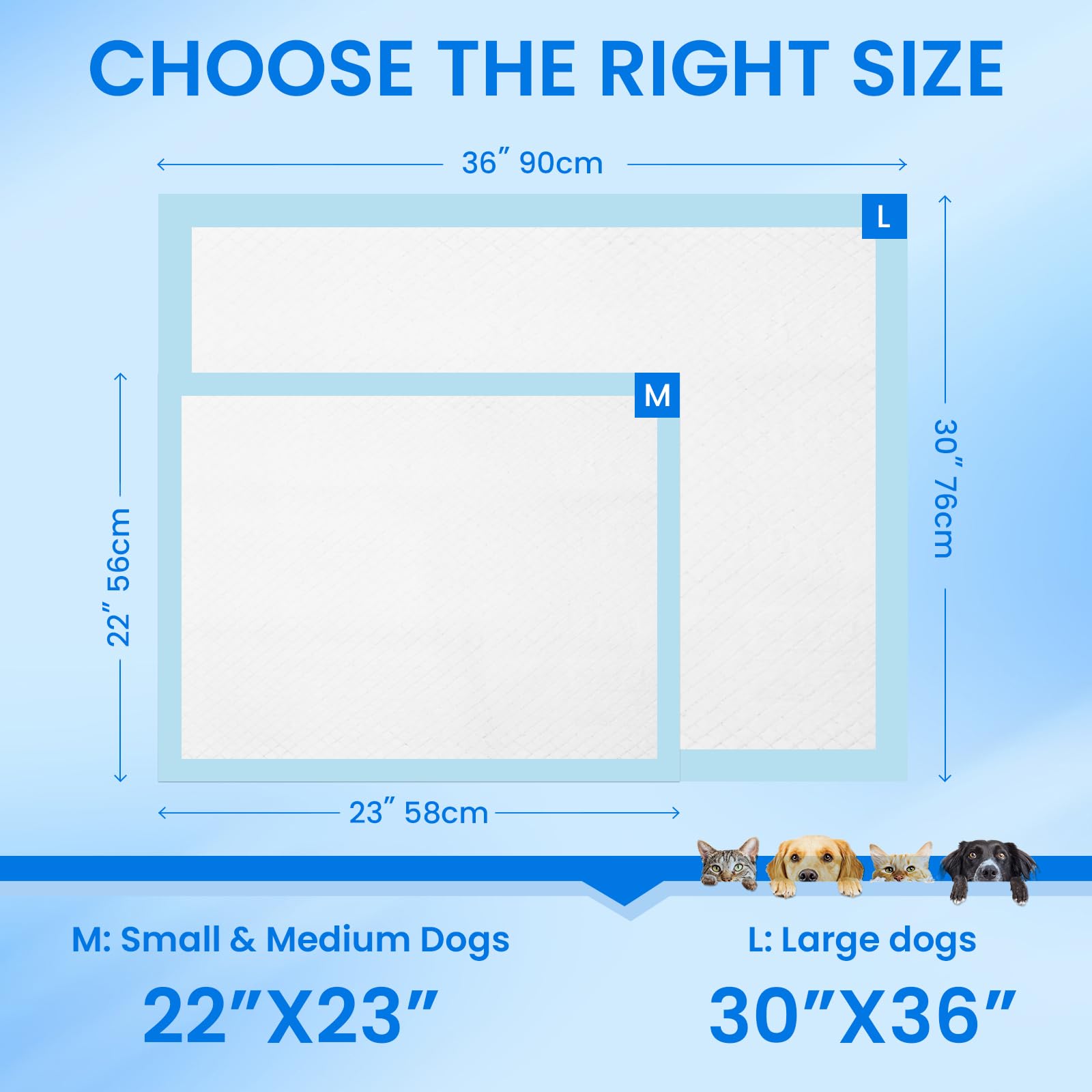 Dog Pee Pads 22 x23 , Pee Pads for Dogs, Disposable Puppy Pads Pet Training Pads Super Absorbent Leak-Proof Quick Drying Pee Pad