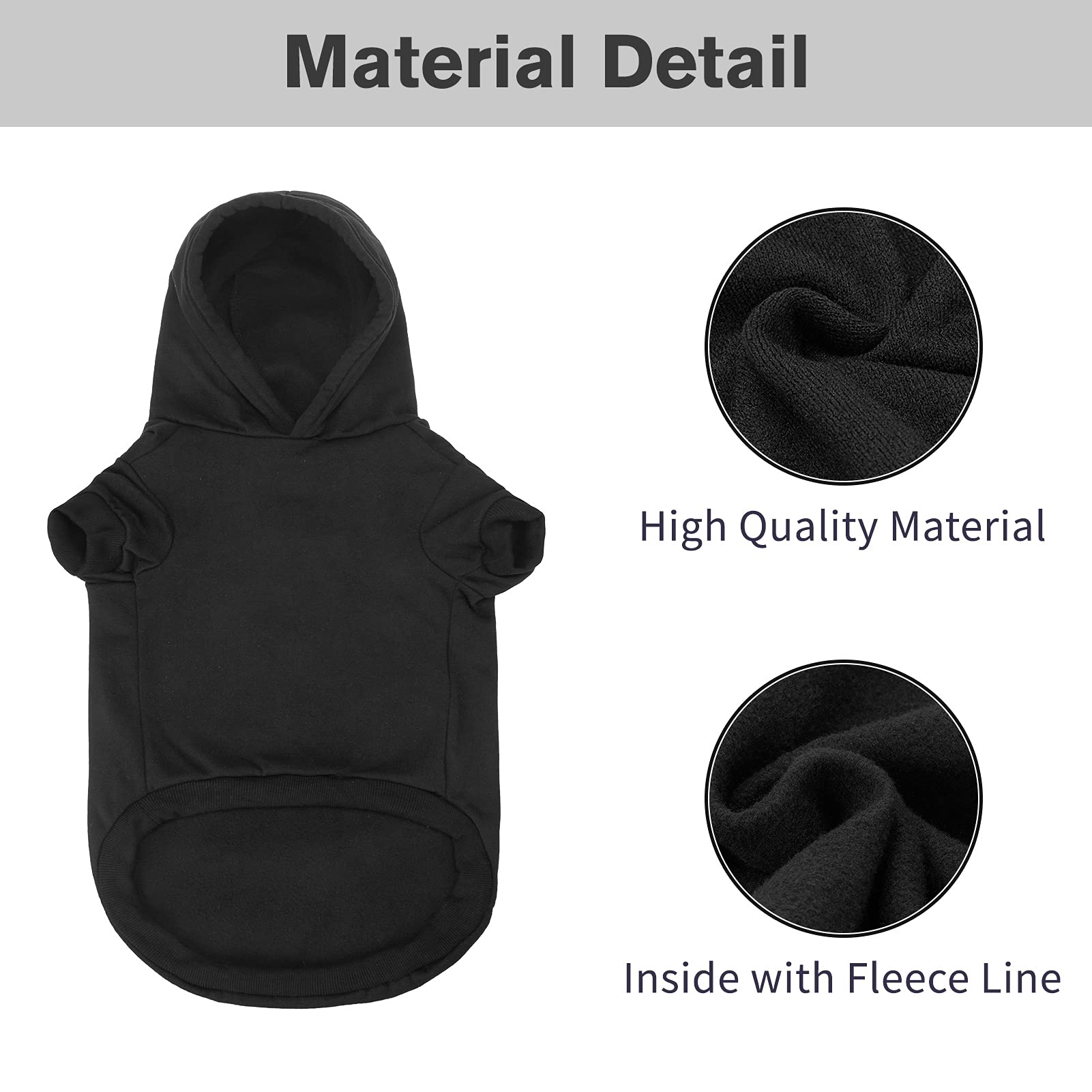 Bingpet Security Dog Hoodies Puppy Sweater Cold Weather Dog Coats Soft Brushed Fleece Pet Clothes Hooded Sweatshirt For Dog Cat