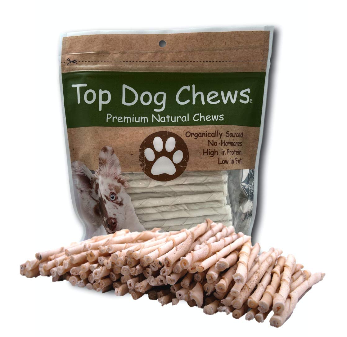Top Dog Chews - All Natural Rawhide Dog Twists (100 Pack), Natural Chew Sticks for Healthy Teeth and Happy Dogs, Delicious Dog T