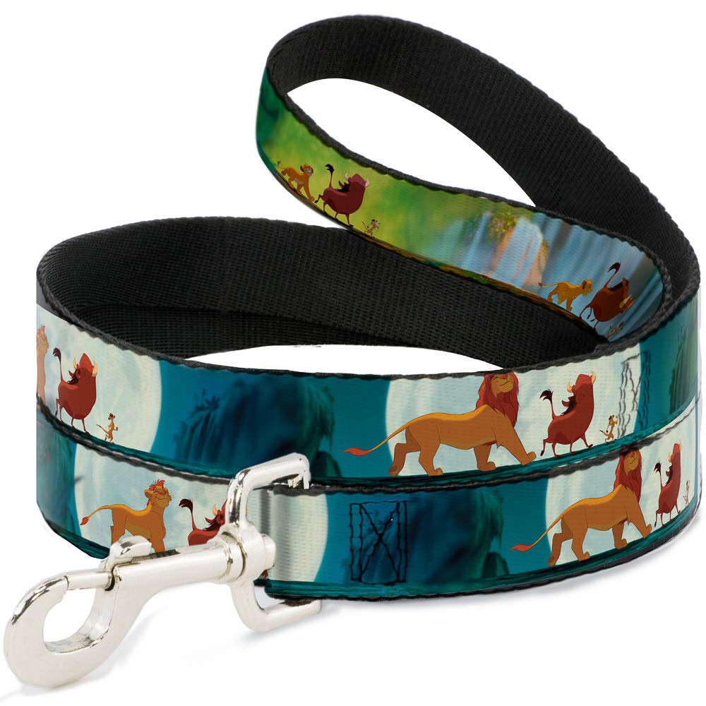 Buckle-Down Pet Leash - Lion King Simba, Pumba & Timon Growing Up - 4 Feet Long - 1' Wide