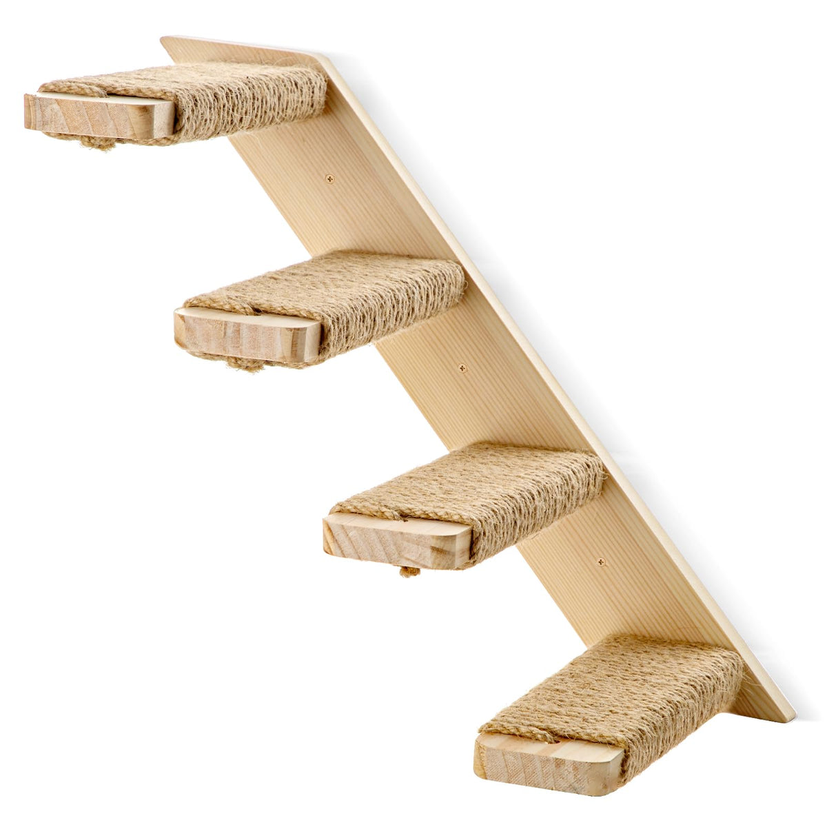 Ewenono 1 Pack 4 Steps Cat Wall Shelves Cat Wall Stairs With Sisal Rope.An Improved&Stronger Cat Wall Steps Cat Tree Supplies, L