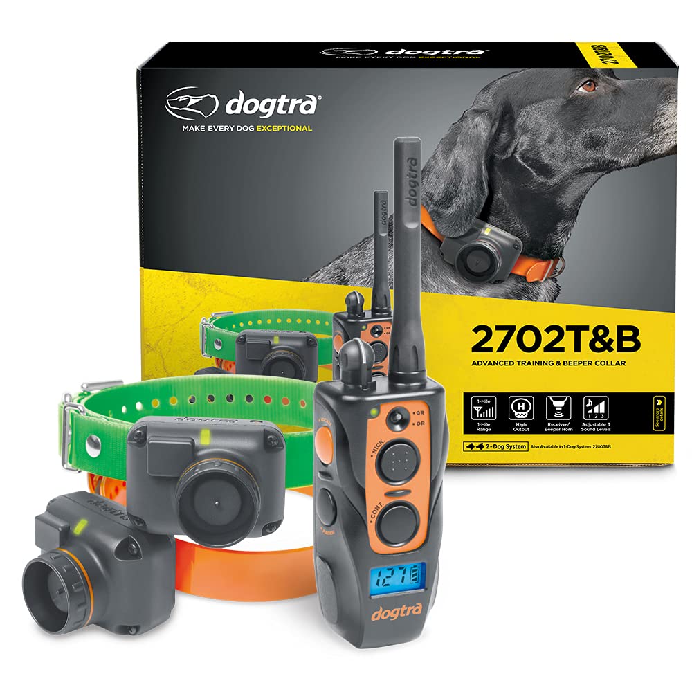 Dogtra 2702T&B Long Range 1-Mile 2-Dog Training & Beeper Remote Dog Training E-Collar For Upland Gun Dog