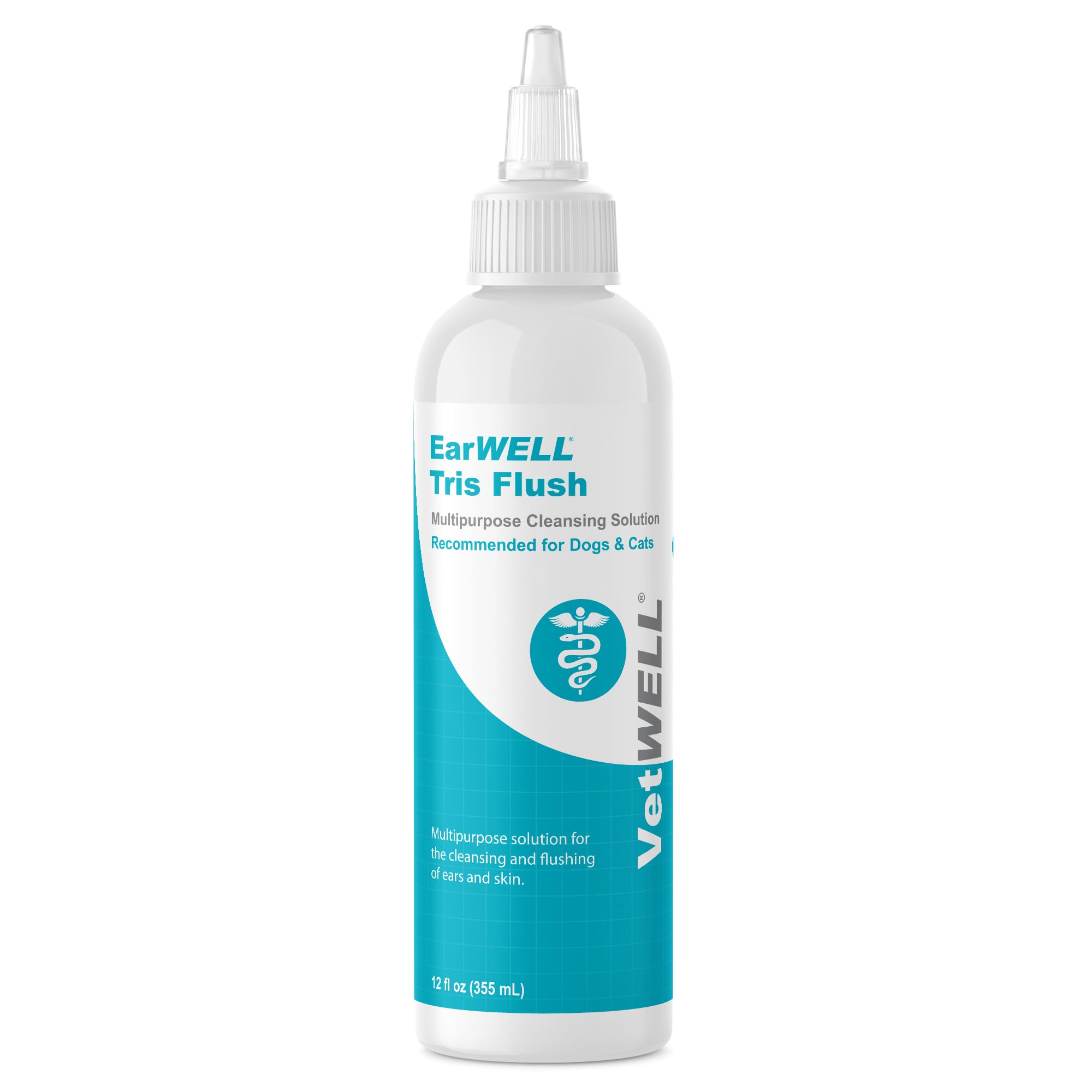 VetWELL Dog Ear Cleaner Solution & Infection Treatment for Dogs & Cats, Tris Otic Cleanser Drops Helps Eliminate Odor and Reliev