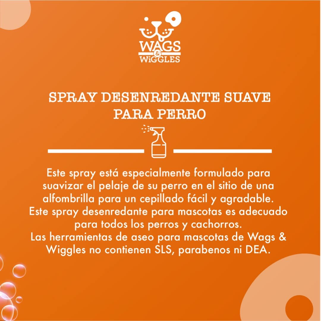 Wags & Wiggles Smooth Detangling Spray In Juicy Apricot | Dog Grooming Detangler Spray To Eliminate Knots, Mats, And Tangles | Dog Freshening Spray, 12 Ounces