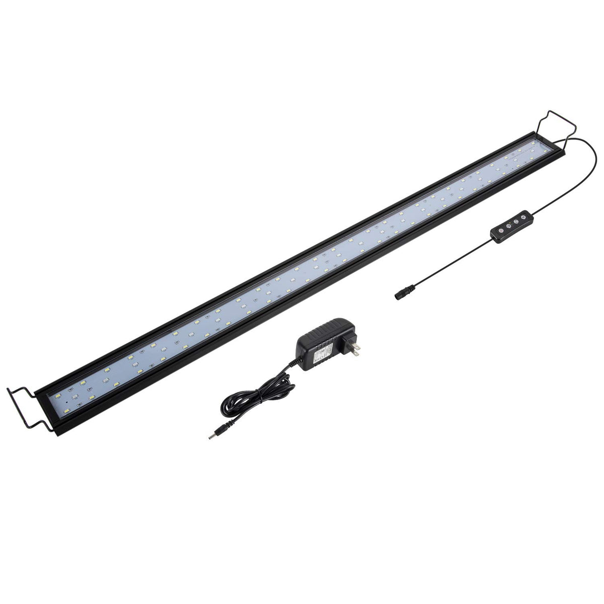 Hygger 25W Full Spectrum Aquarium Light With Aluminum Alloy Shell Extendable Brackets, White Blue Red Leds, External Controller,
