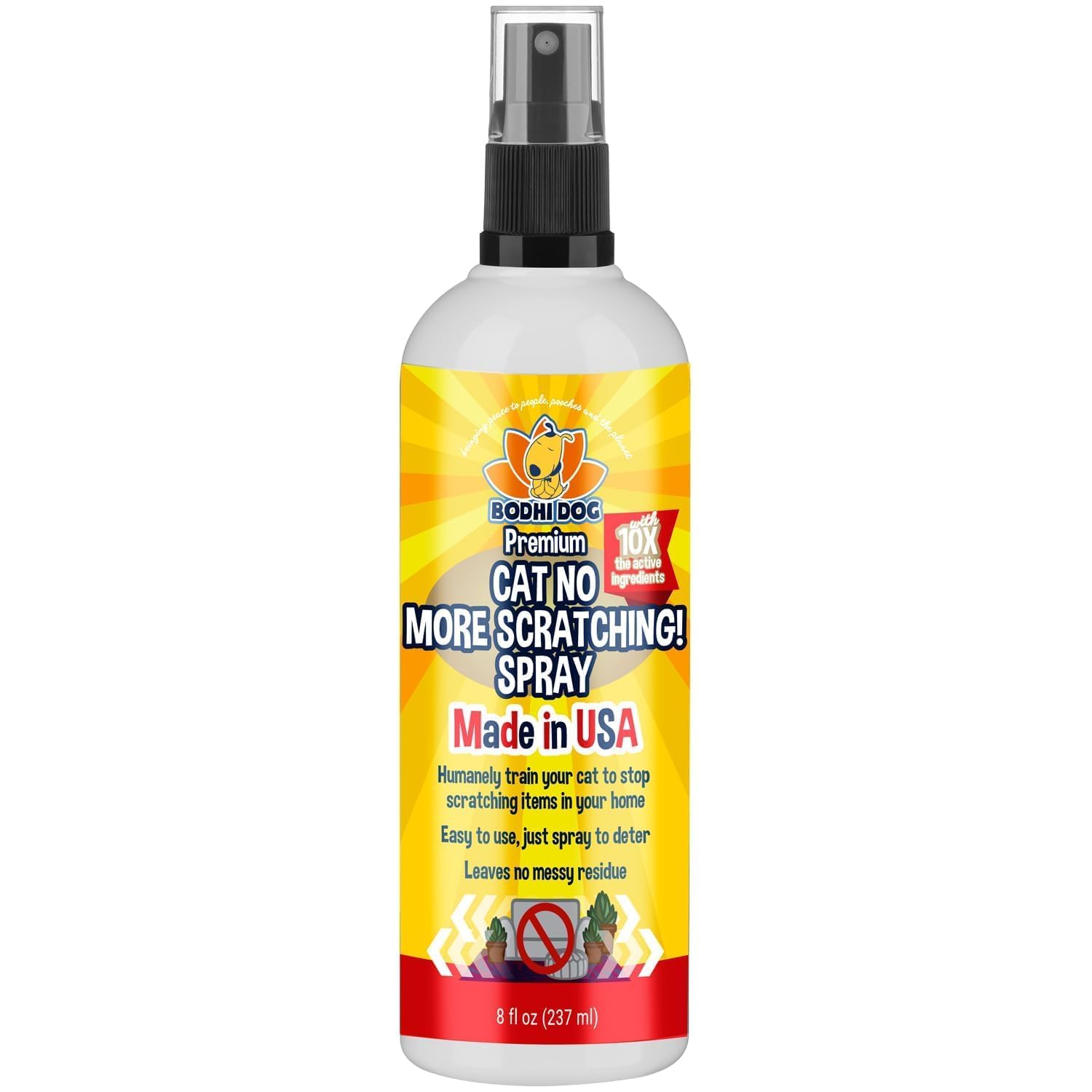 Bodhi Dog No More Scratching! Cat Deterrent Spray, Indoor & Outdoor Repellent W/Essential Oils - Safe & Effective Formula - Prevents Scratches On Furniture, Protects Surfaces - Made In Usa (8 Fl Oz)