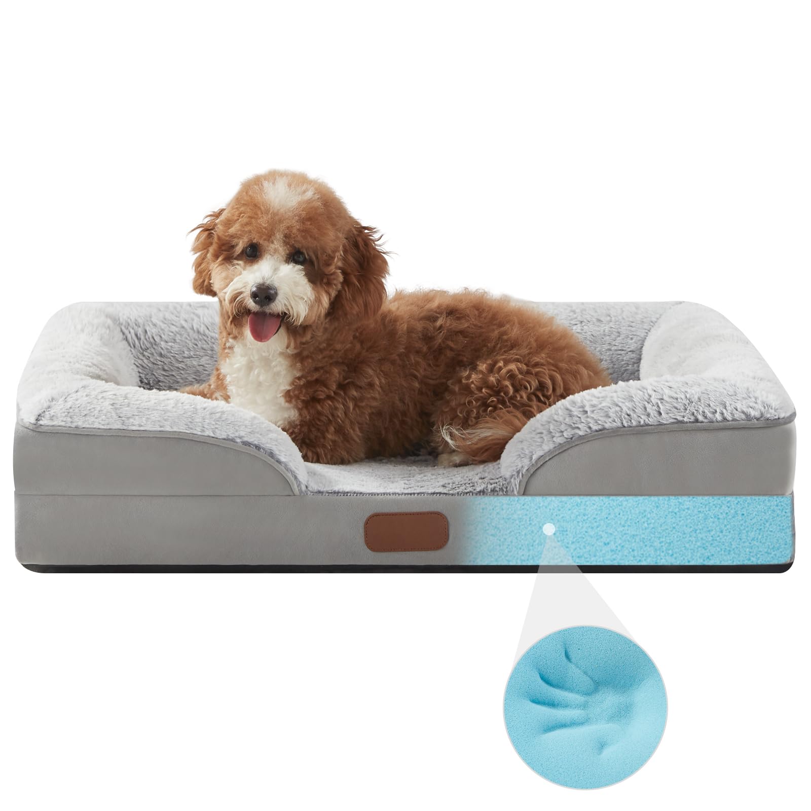 Dokdogs Orthopedic Dog Bed For Small Dogs Waterproof Memory Foam Puppy Pet Bed With Sides Nonskid Bottom Dog Couch Beds With Was
