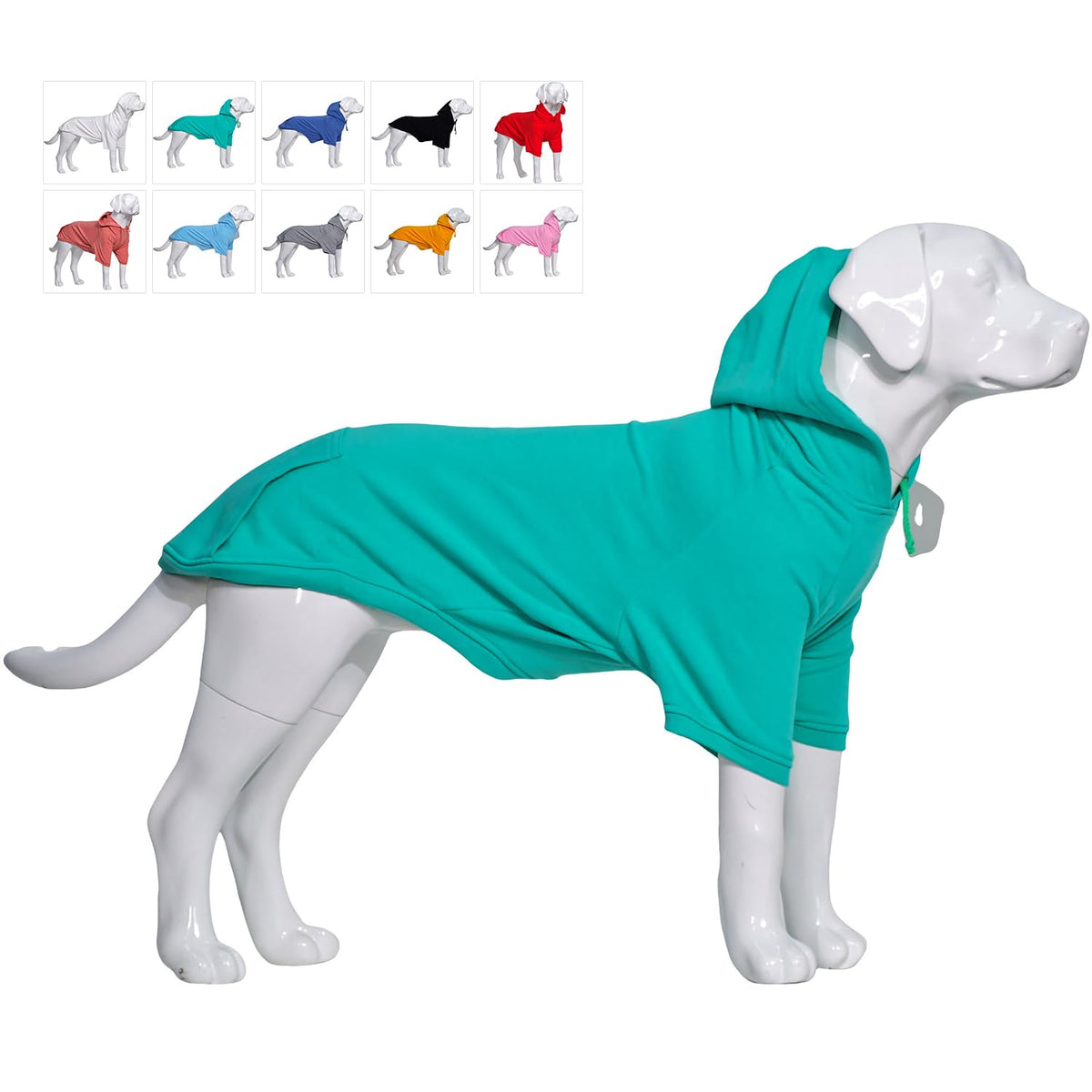 Lovelonglong Blank Basic Hoodie Sweatshirt For Dogs 100% Cotton Fits Small Medium Dachshund Large Dog Turquoise 4Xl