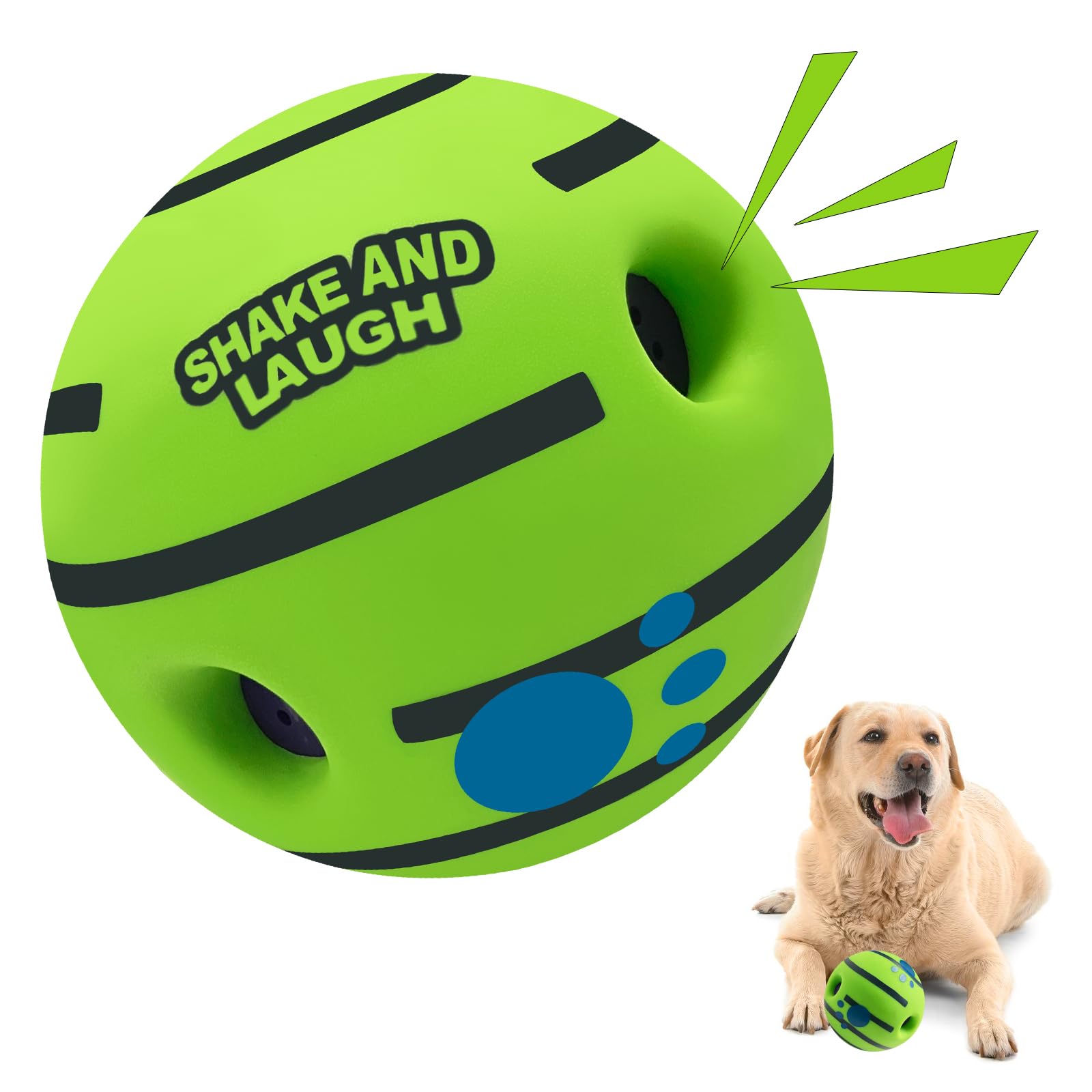 Shake And Laugh Dog Toys Ball, Interactive Dog Ball, Shaking With Gibbering Sound, For Training & Herding, Xl, 5.51 In (14 Cm)