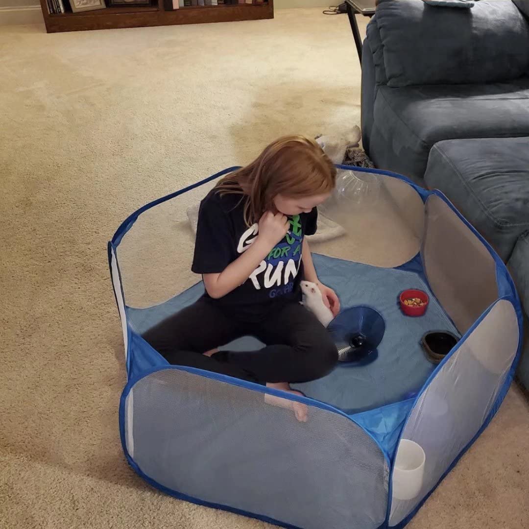 Pecow PLAYPEN NOT Included Hexagon Washable Liner for Portable Small Animal Playpen Guinea Pig Play Pen Hamster Cage Fleece Bunn