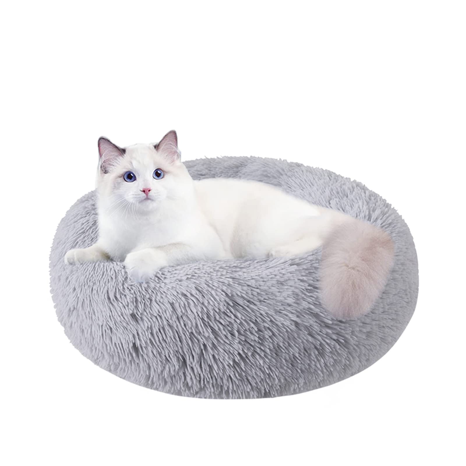 Cat Beds For Indoor Cats, 20 Inch Dog Bed For Small Melium Large Dogs, Washable-Round Pet Bed For Puppy And Kitten With Slip-Resistant Bottom
