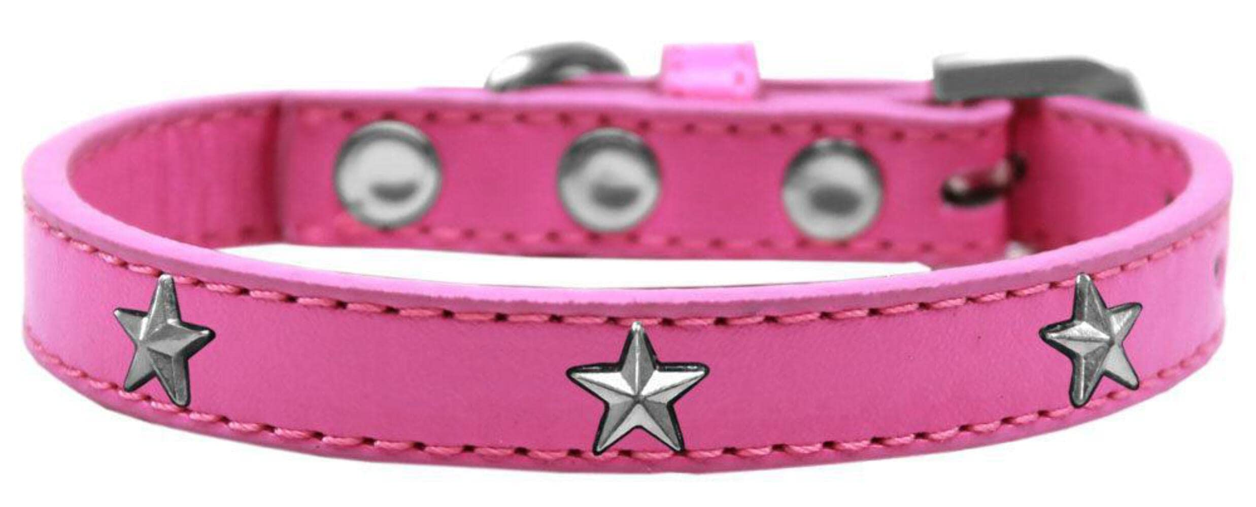 Dog, Puppy & Pet Widget Fashion Collar, Silver Star Black 12