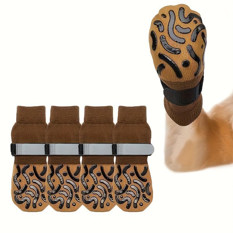Petangel 4Pcs Non Slip Dog Socks With Grippers Prevent From Licking Paws, AntiSlip Medium Dogs Grip Socks For Senior Dogs On Ha