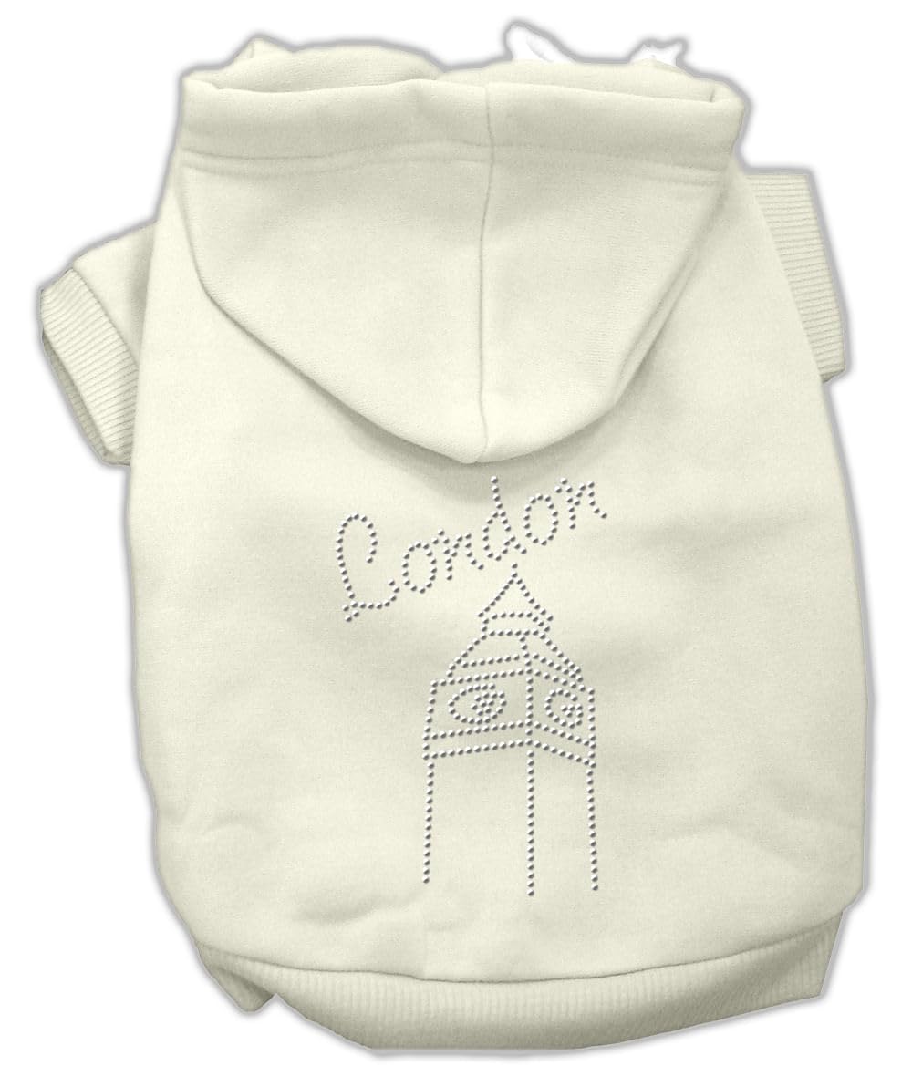 Pet, Dog & Cat Hoodie Rhinestone, London Cream MD (6-10 lbs.)