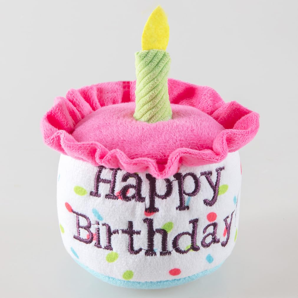 Ushang Pet Dog Birthday Cake Toys, Happy Birthday Cake Shaped Squeaky Dog Toys For Small & Medium Dogs | Funny Dogs Gifts | Plus