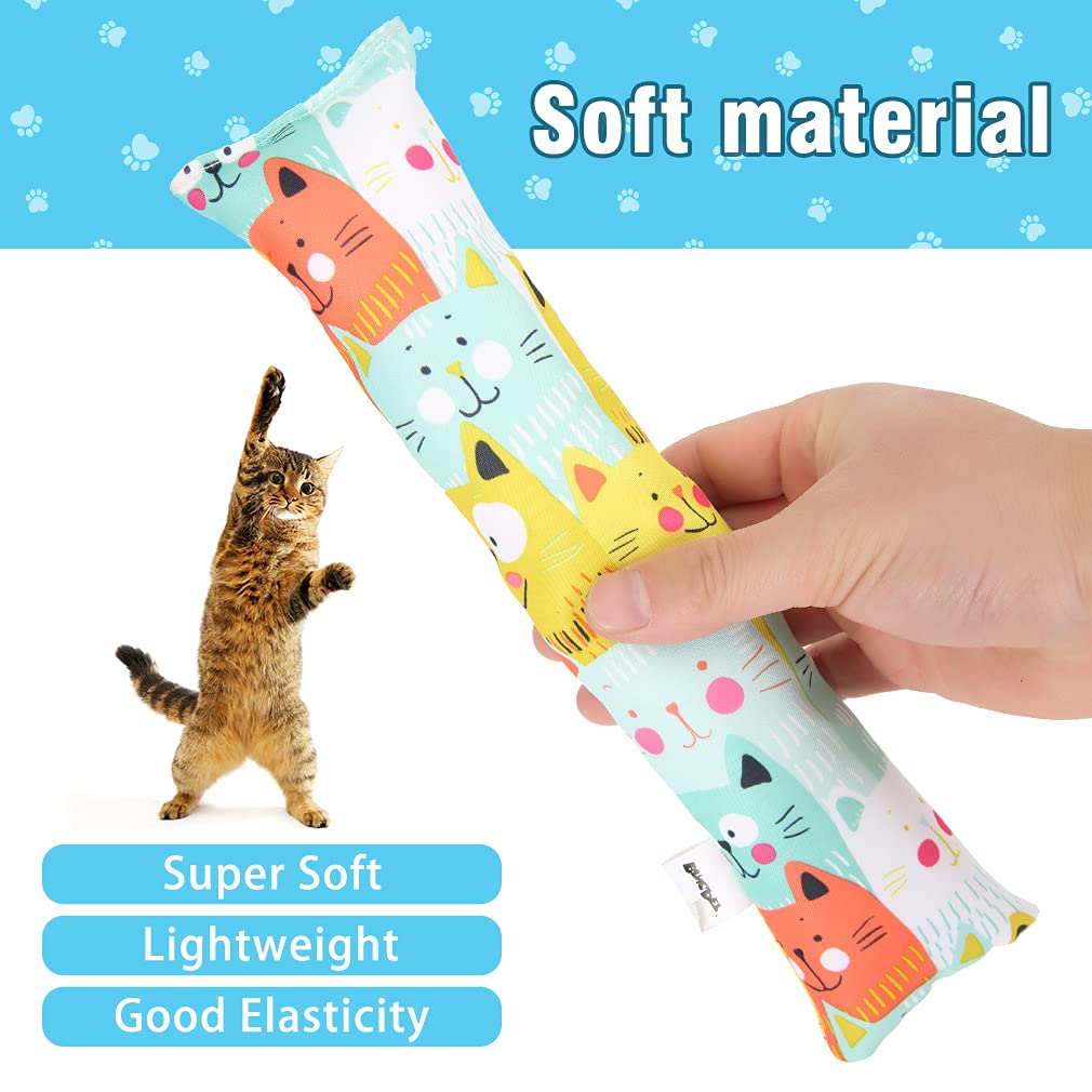Bingpet 3 Pcs Catnip Toy Cat Kicker Toys, Durable And Bite Resistant Cat Chew Toy, Filled With Natural Catnip, Indoor Kitty Kick Pillow Toy With Cute Printing