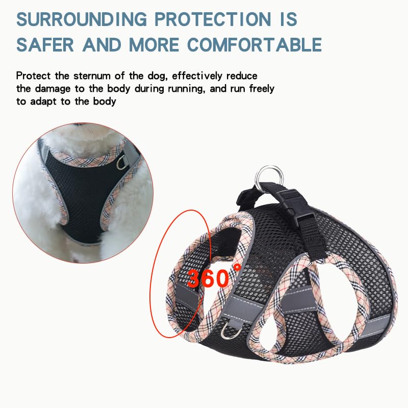 Dog Harness and Leash Set, No Pull Adjustable Reflective Pet Harness for Small Medium Dogs, Step in Vest Harness Easy Walk Dog H