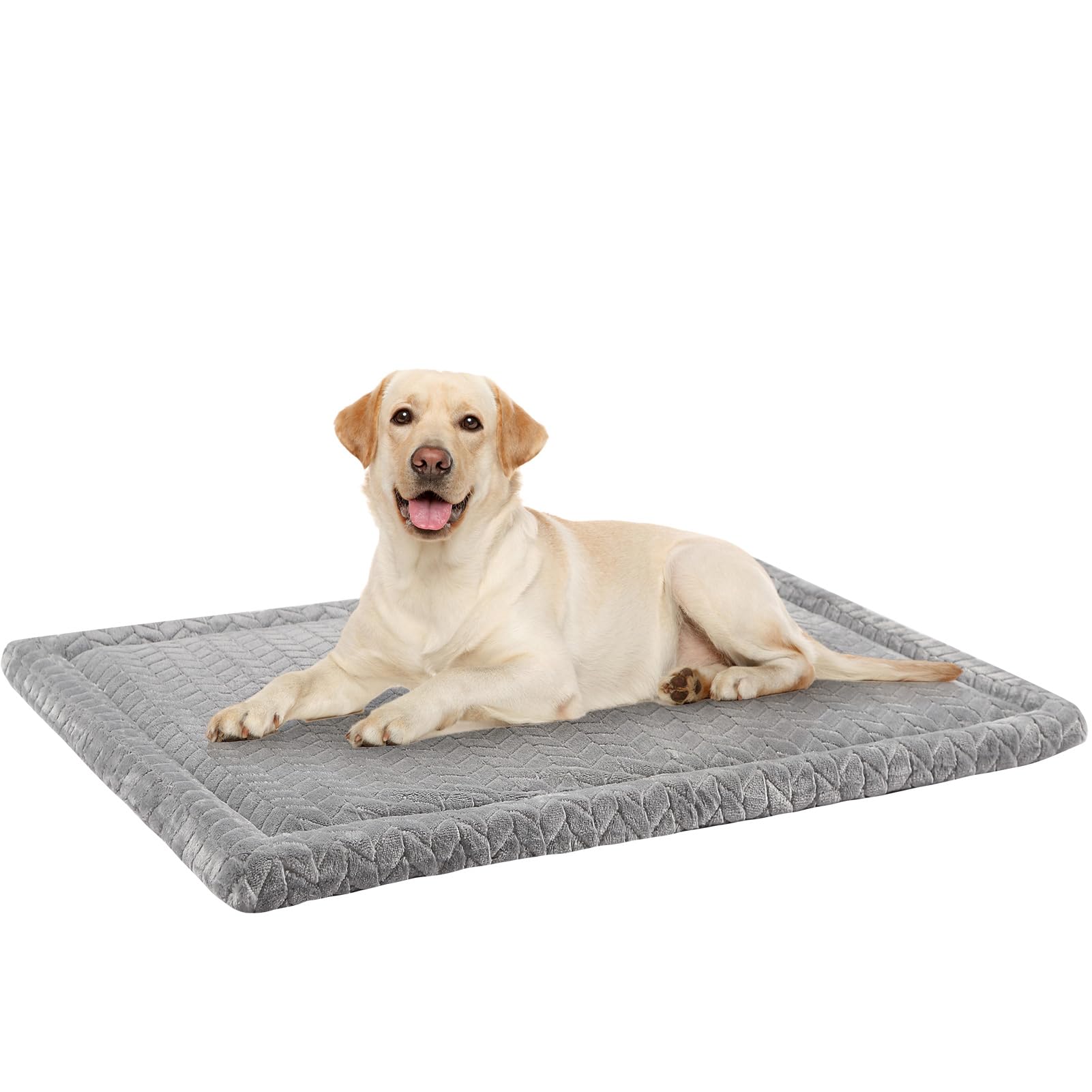 Beautyzoo Dog Bed Crate Pad 36 X 24 Inch, Washable Dog Crate Mat For Large Sized Dogs, Anti-Slip Pet Crate Bed Kennel Pad, Durab