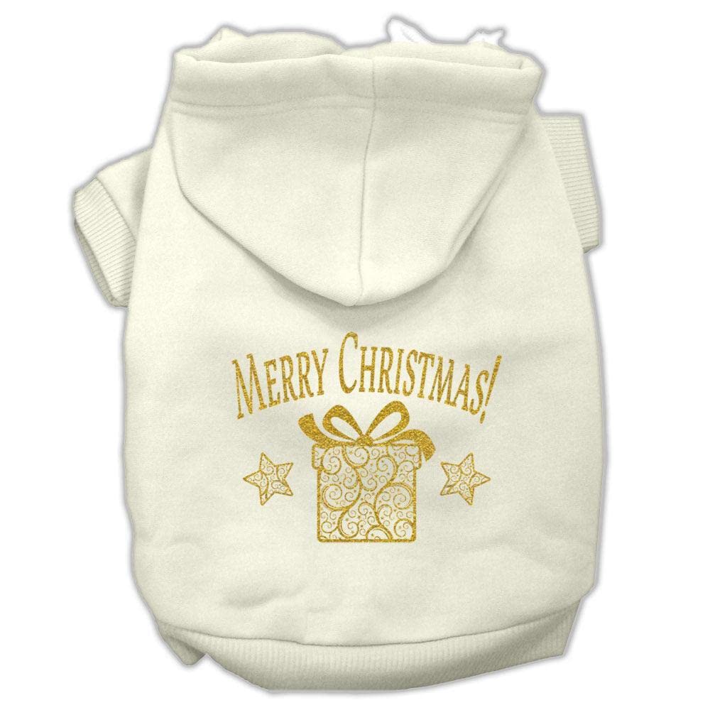 Christmas Pet Dog & Cat Hoodie Screen Printed, Golden Brown XL (14-20 lbs.