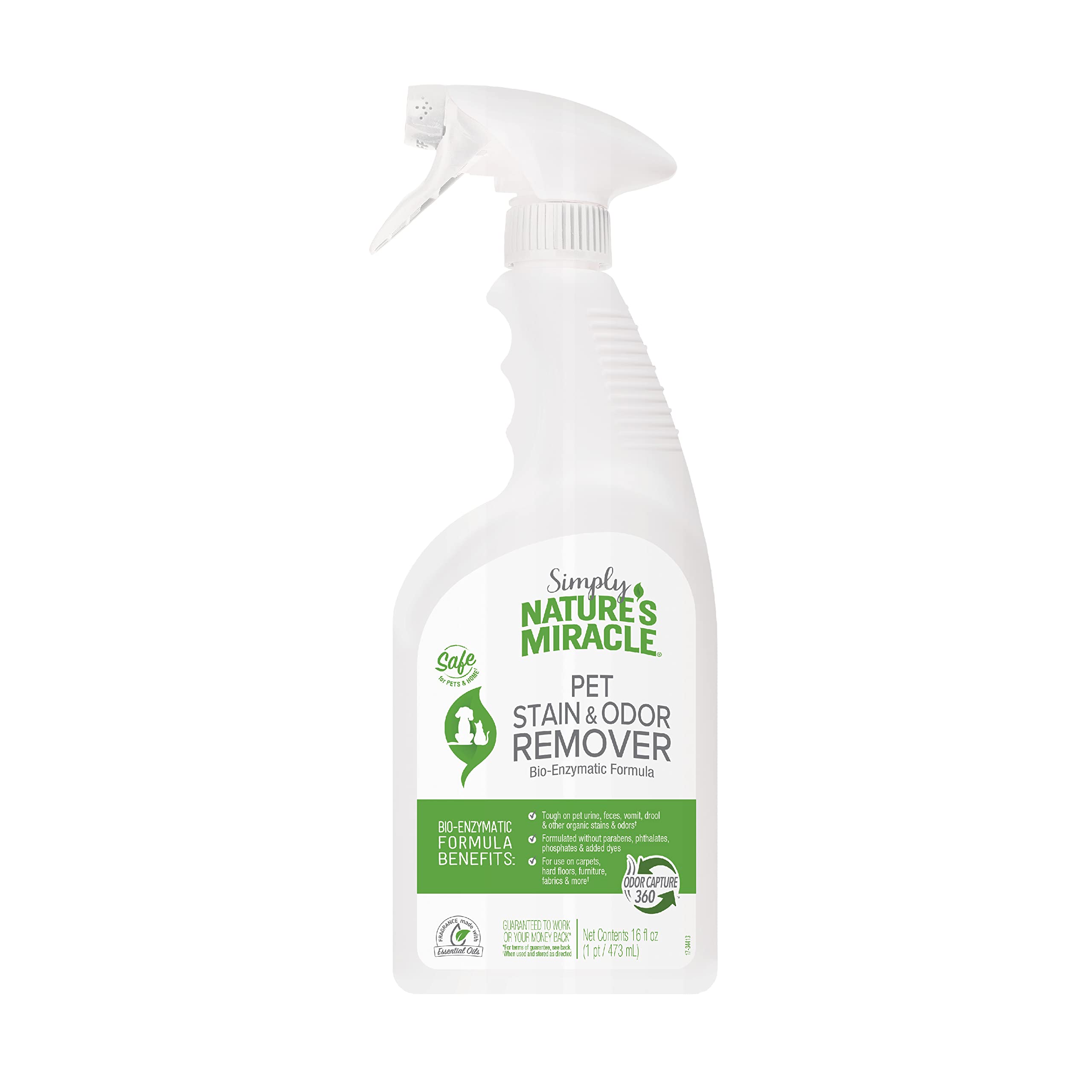 Nature'S Miracle Simply Pet Stain And Odor Remover, 16 Ounce, Made With 86% Plant-Derived Surfactants