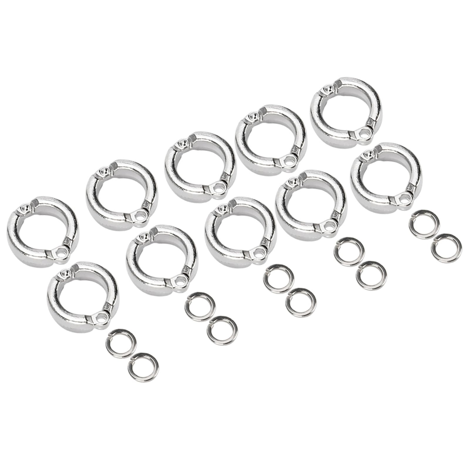 Gloglow 10Pcs Bird Foot Rings, Metal Parrots Leg Ring Outdoor Fly Training Activity Opening Clip Accessories For Small Medium La