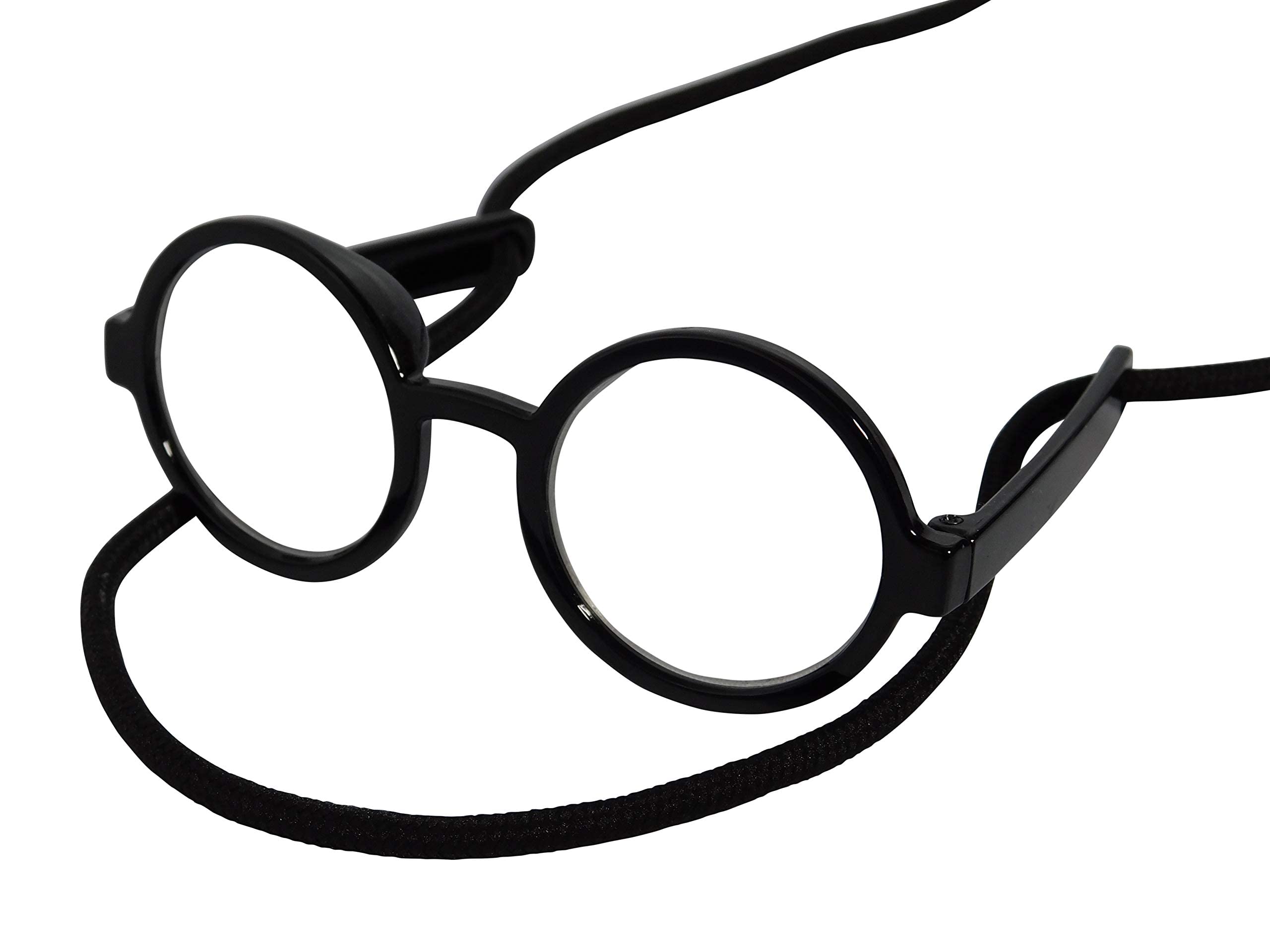 G015 Dog Cat Pet Costume Glasses Goggles For Small Breeds Up To 15Lbs (Round Black-Clear Lens)
