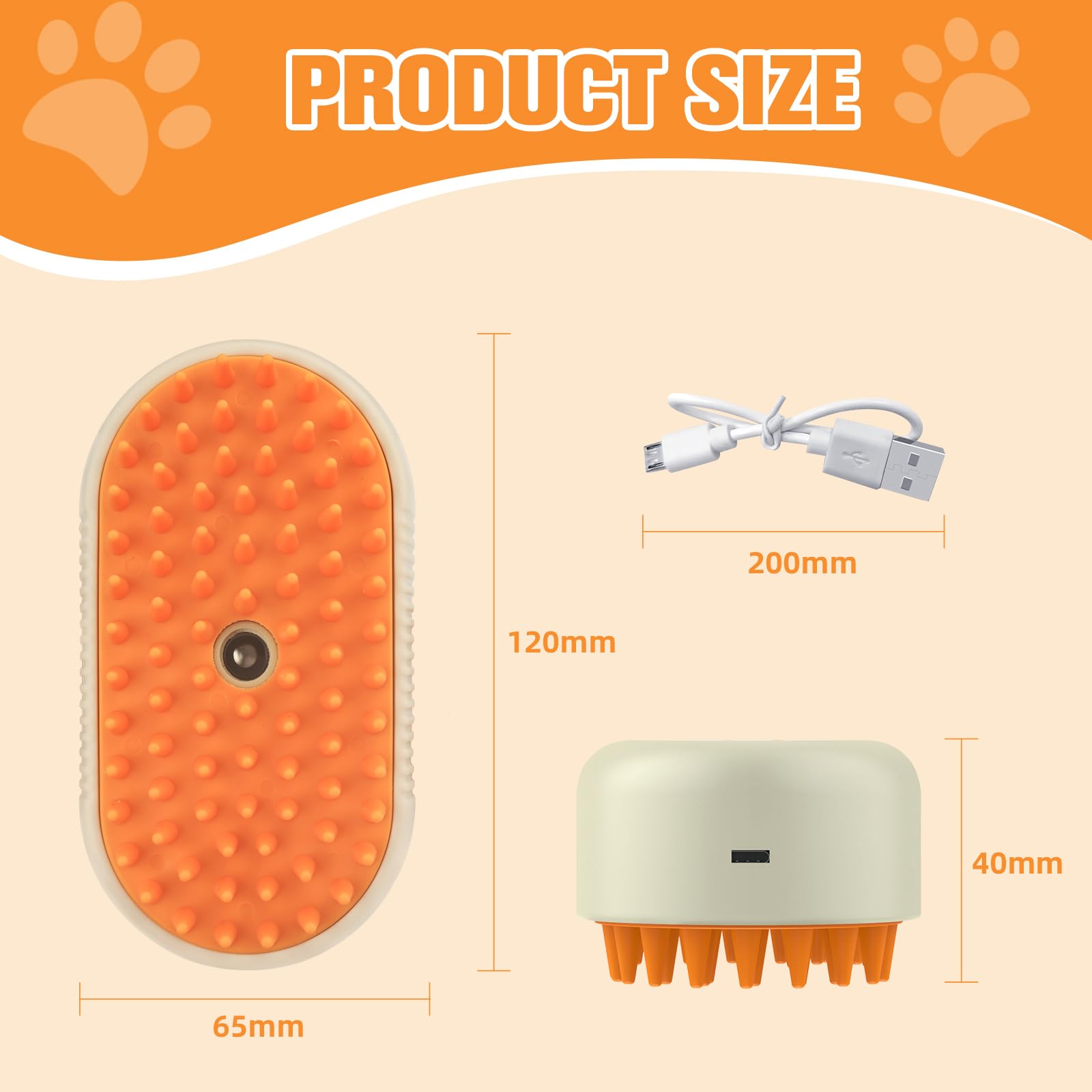 Steam Brush For Dogs Cats,Cat Steam Brush For Shedding,3 In 1 Steamy Cat Brushes,Silicone Pet Spray Hair Removal Comb For Groomi